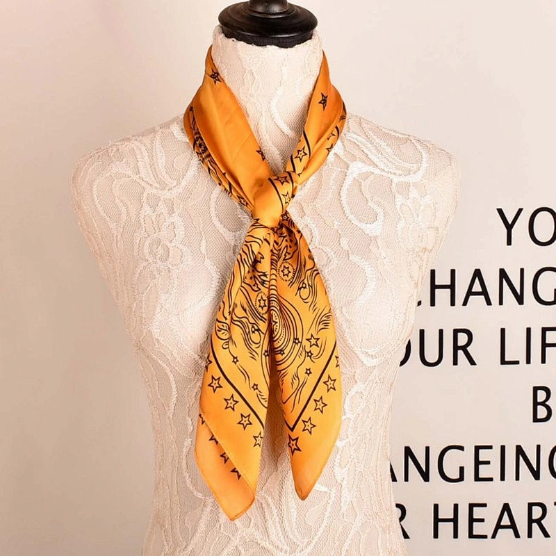 Elegant Print Small Square Scarf Soft Pink Women'S Silk Scarf Can Be Customized