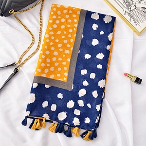 Korean Version Scarf Ladies New Wild Border Color Matching Shawl Fashion Student Small Clouds Tassel Dual-Use Scarves