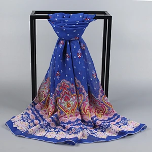 Customized gifts 50 * 160CM ladies scarf pattern printed chiffon sunscreen shawl scarf