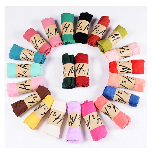 90*180cm Cotton And Linen Scarf Factory Wholesale Solid Color Monochrome Candy Color Gift Scarf Women