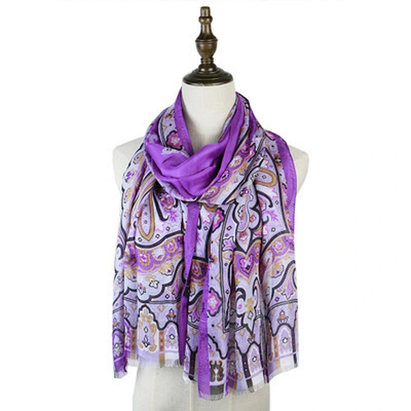 Spring and summer retro printed wild beach scarf ladies chiffon georgette shawl long scarf