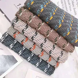 All-Match Simple Color Matching Shawl Windproof Woven Striped Thick Scarf