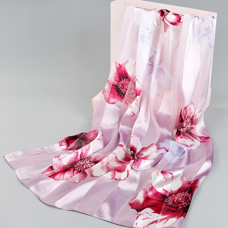 2020 New Spring Summer Thin Silk Scarf Women Wild Sunscreen Travel Shawl Rectangular Custom Silk Mother Gauze Scarves
