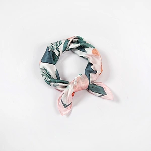 Spring Silk Scarf Women Elegant Korean Floral Scarf Fashion Turban Summer Thin Decorative Square Scarf