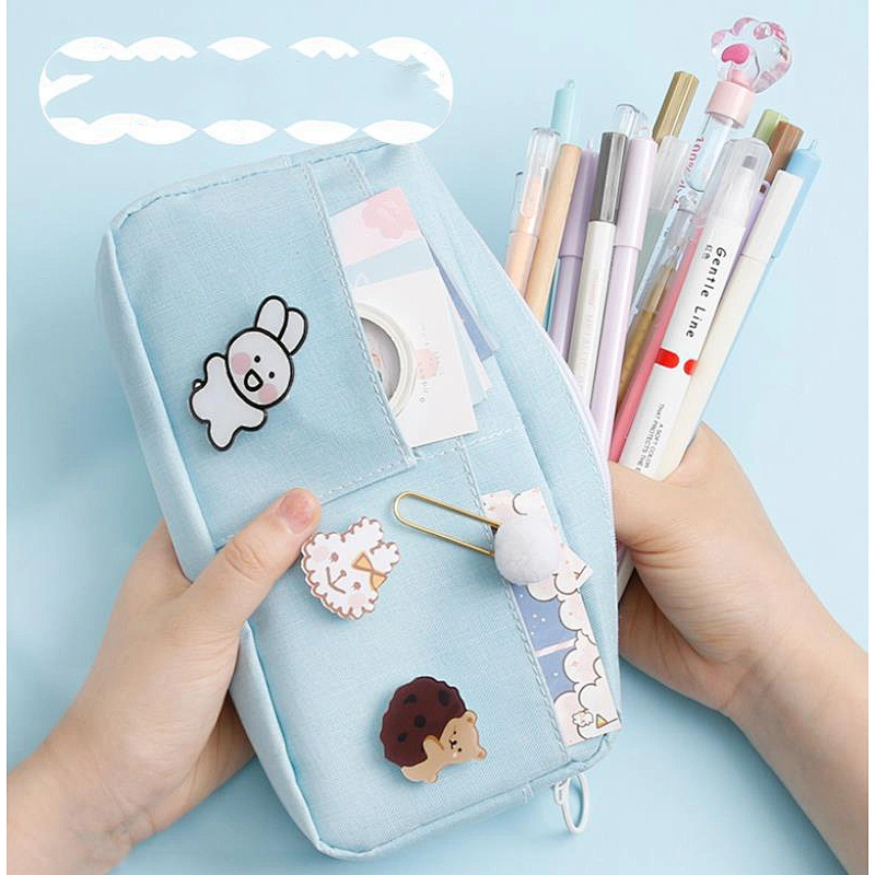 Ins Girl Pencil Case Korean School Pupils Creative Small Cartoon Rabbit Stationery Bag