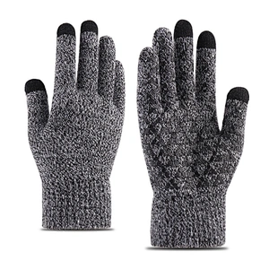 Wholesale Knitted Warm Gloves Men'S Winter Thickened Non-Slip Wool Outdoor Custom Touch Screen Gloves