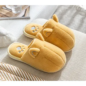 Wholesale 2020 Cotton Slippers Home Female Winter Home Children Cute Warm Couple Male Parent-Child Plush Slippers