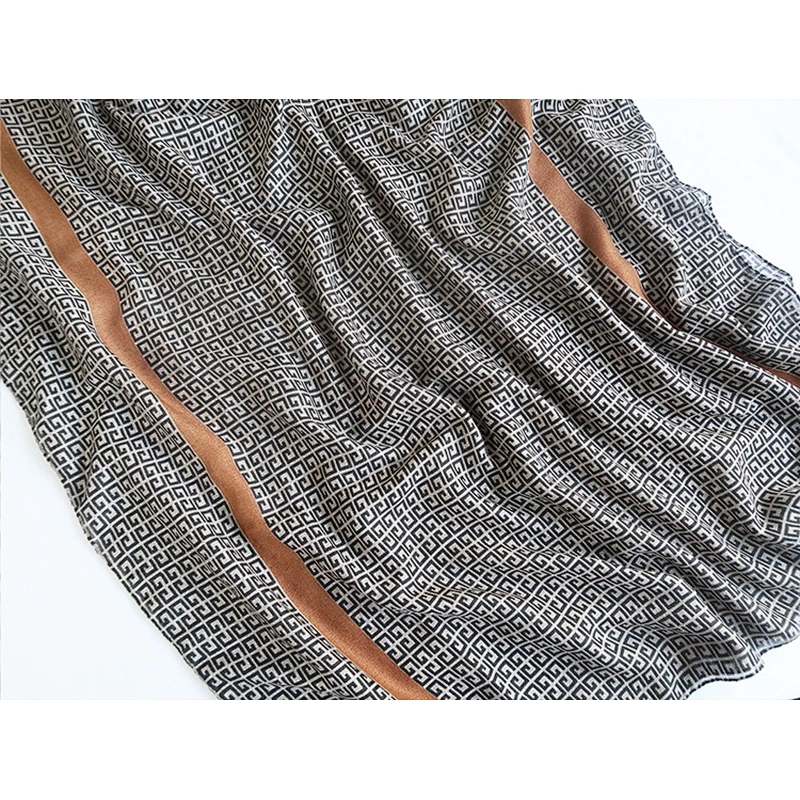 Spring 2020 New Style Geometric Pattern Fashion Messy Linen Long Scarf Cotton And Linen Shawl Scarf For Women