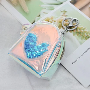 Hot sale laser love coin purse creative mini lady backpack zipper coin purse factory wholesale