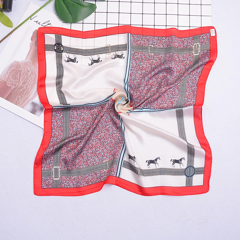 2020 Spring New Style Small Square Scarf Silk Section Retro Ins Art Korean Decorative Small Scarf For Female