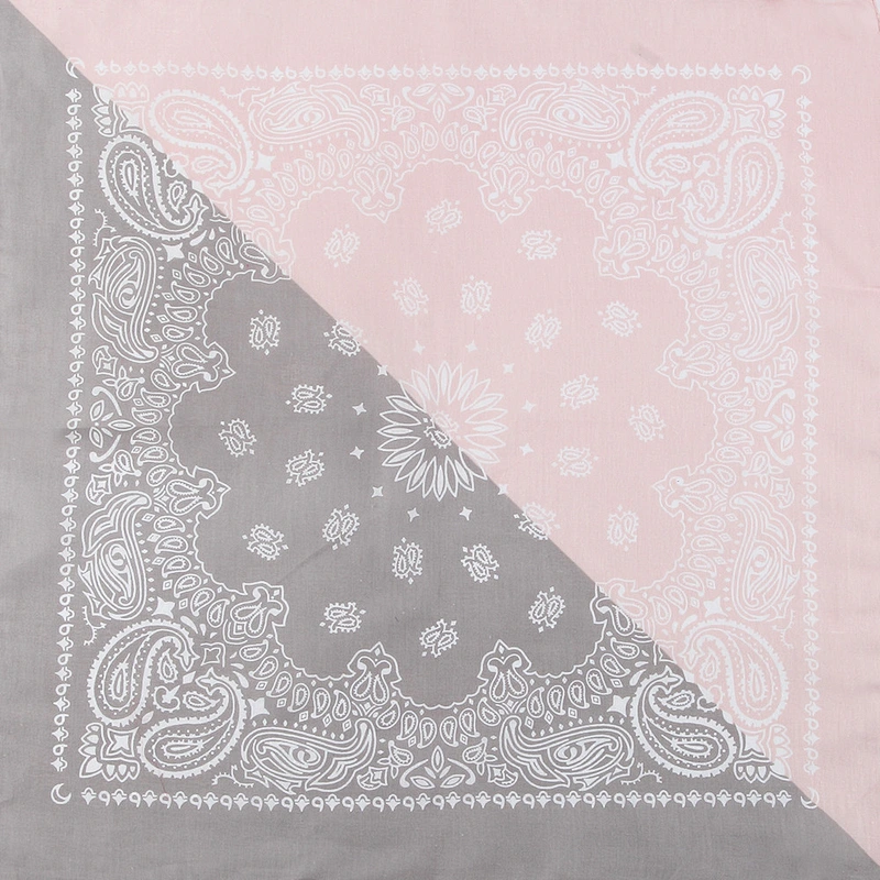 Wholesale Men Women Two-Color Series Cashew Flower Hip-Hop Square Scarf Head Scarf Pure Cotton Bandana
