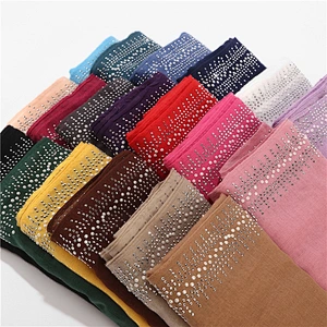 2020 Autumn And Winter Solid Color Malaysian Hot Selling cotton scarf women hijab