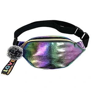 Promotional Cheap Latest PU Laser Shoulder Stylish Fanny Pack Waist Bag For Ladies