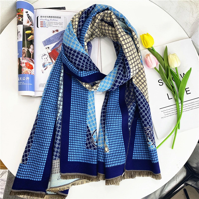 Wholesale Thickened Warmth Cashmere Scarf Korean Version Double-Sided H Letter Shawl Scarf For Women