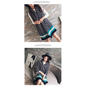 Lady Cashmere Scarf Plaid Shawl Women Pashmina Scarf Shawl Warm Cashmere Plaid Air Conditioning Shawl