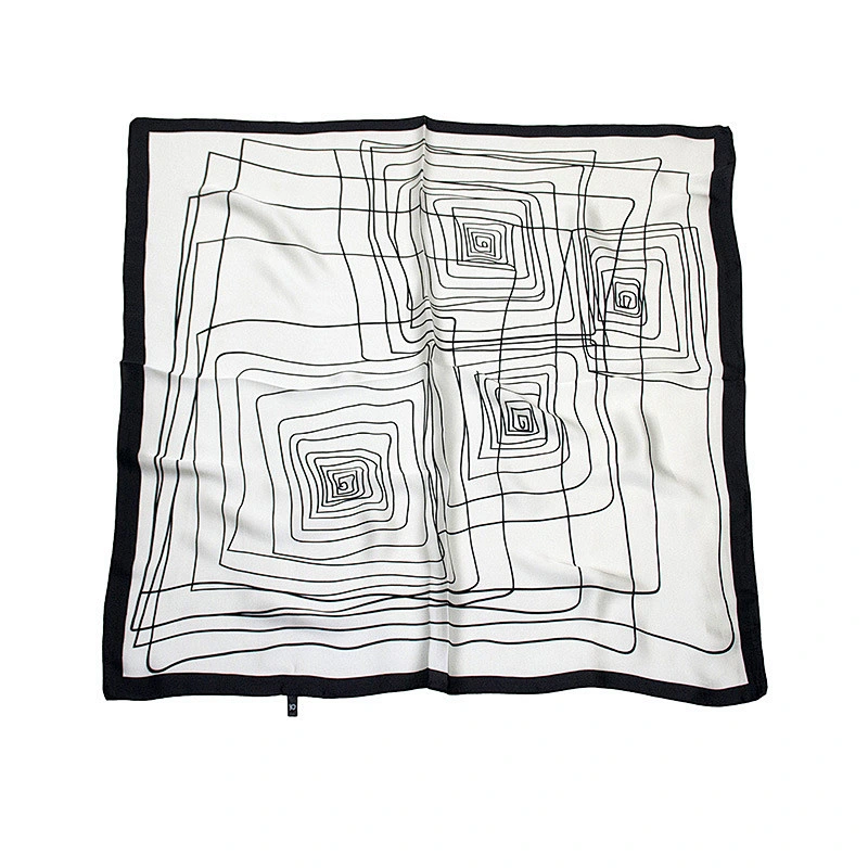 70cm Small Square Scarf Silk Lady Silk Style Striped Polka Dot Professional Decoration Bag Printing Small Scarf