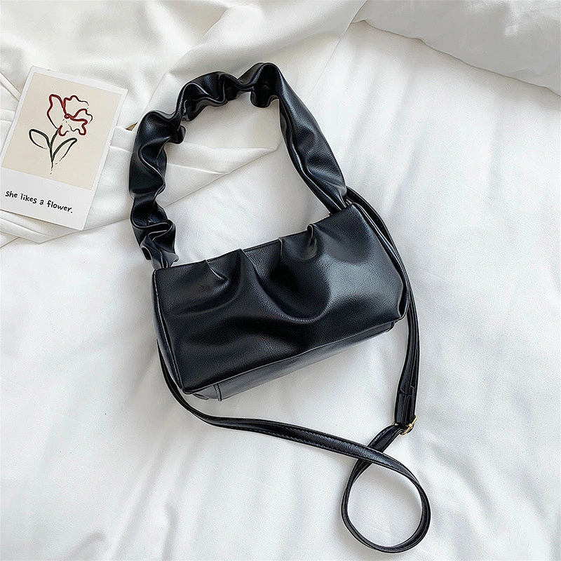 2020 New PU Leather Messenger Bag Summer Small Fresh Cloud Fold Bag Portable Shoulder Bag