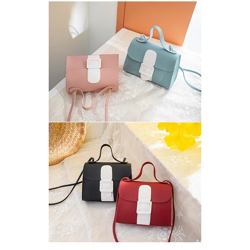 Lychee Pattern Small Bag 2021 Japan Korea New Female Shoulder Portable Casual Color Matching Crossbody Bag