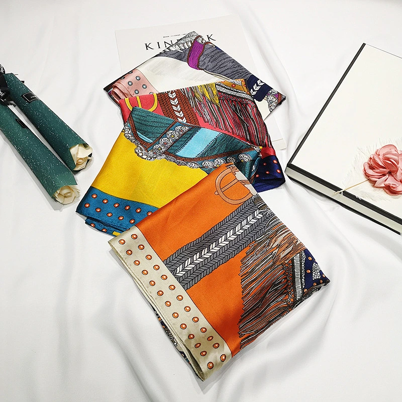 European American New Style 70*70cm Silk Scarf Women'S Small Square Scarf Small Scarf Neck Decoration