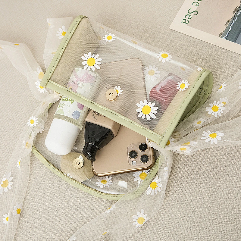 Custom Candy Color Women Jelly Bags Daisy Pvc Jelly Messenger Clear Transparent Shoulder Crossbody Bag