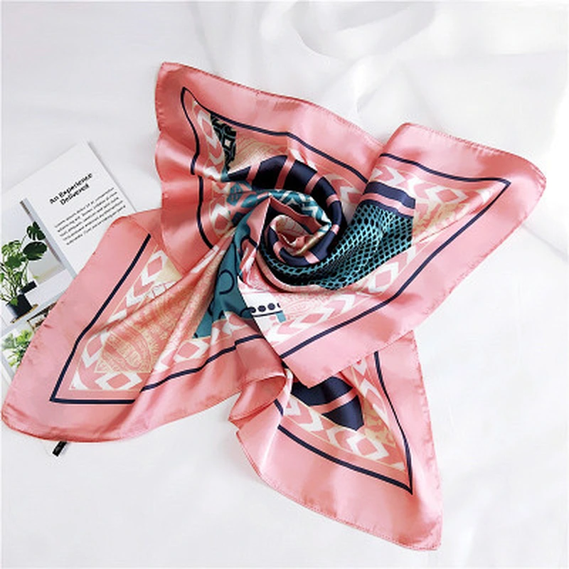New style wild professional scarf 70cm*70cm small geometric square scarf imitated silk scarf female
