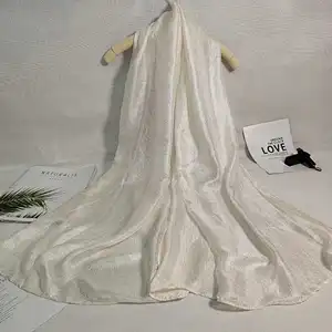 Factory Direct New Dutch Linen Long Sunscreen Beach Towel Shawl Pure Color Scarf Pearl Light Silk Scarf Women