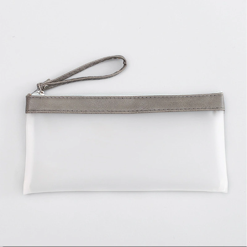 Korean Stationery Transparent Matte Pencil Bag Simple Jelly Plastic Color Matching Student Pencil Case
