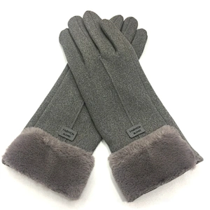 2020 Womens Full Finger Glove Ladies Fashionable Fur Winter Outdoor Sport Warm Gloves Luvas Femininas