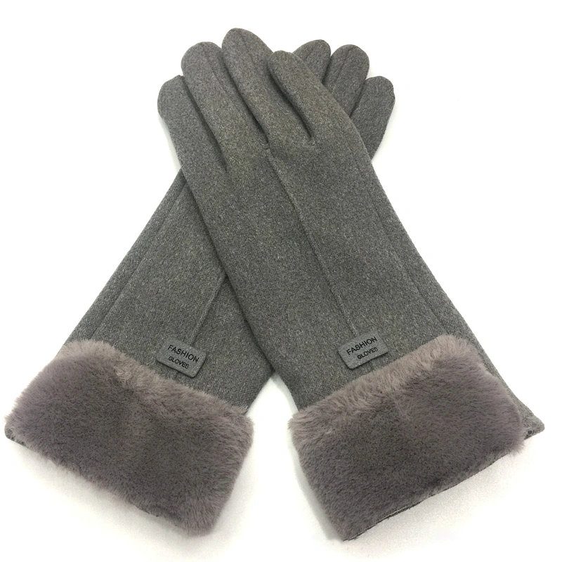 2020 Womens Full Finger Glove Ladies Fashionable Fur Winter Outdoor Sport Warm Gloves Luvas Femininas