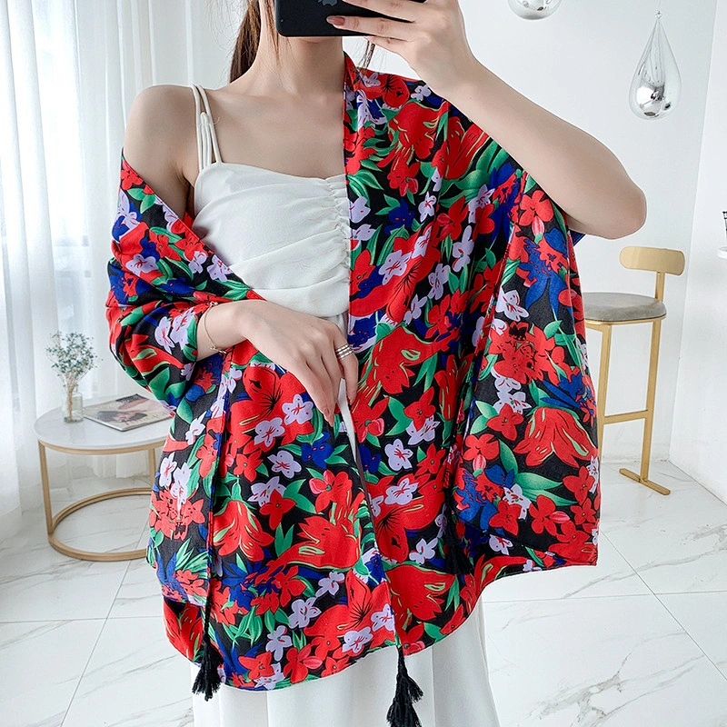 2020 New Product Cotton And Linen Ethnic Scarf Travel Silk Scarf Oversized Decoration Sunscreen Beach Long Shawl