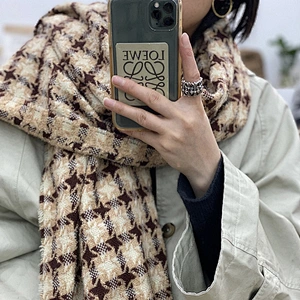 American Style Feather Yarn Scarf Women Shawl Winter Wild Star Retro Scarf Thick Warm Scarf