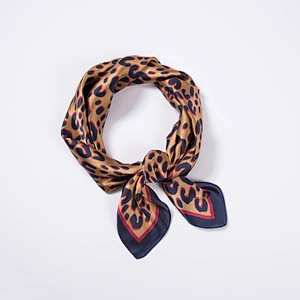 Wholesale Leopard Print Silk Scarf Women Spring Autumn Korean Small Square Scarf Ins Silk Decoration Small Scarf