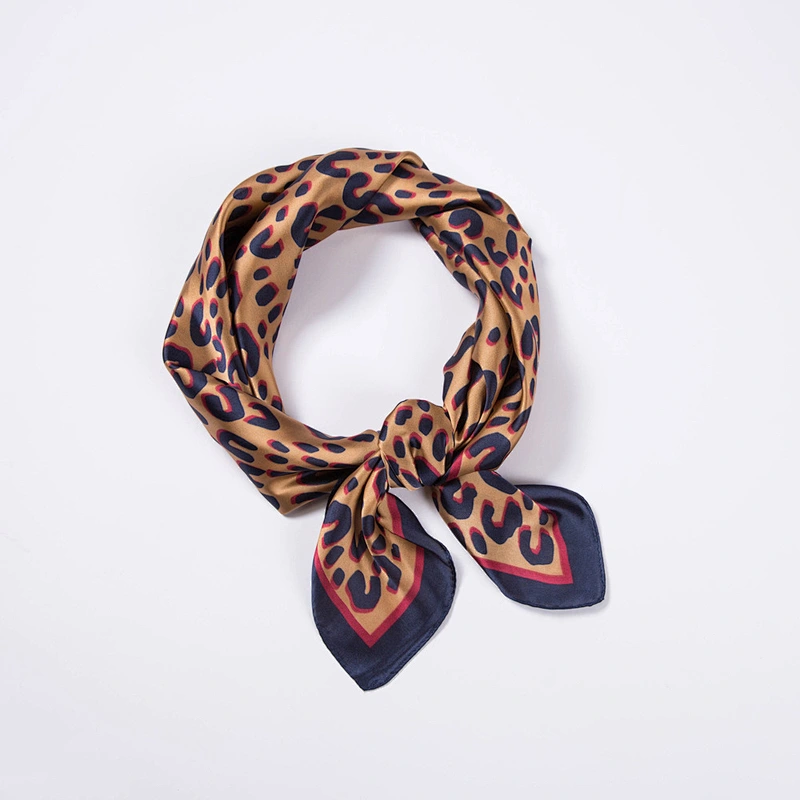 Wholesale Leopard Print Silk Scarf Women Spring Autumn Korean Small Square Scarf Ins Silk Decoration Small Scarf