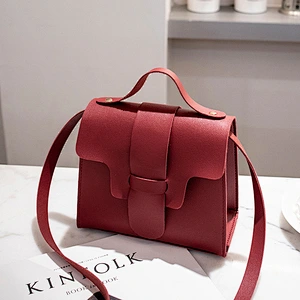 Wholesale Women 2020 New Style Mini Pure Colour Student Shoulder Bag PU Leather Girls Simple Retro Package Messenger Bags
