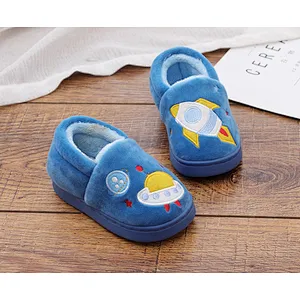 Kids Home Slippers Boys Girls Autumn Winter Slippers Cute Cartoon Home Shoes Children Warm Plush Slipper