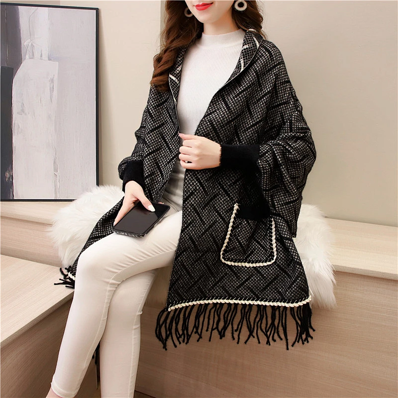 2020 Wholesale Mink Velvet Cape Cloak Women Jacket Winter New Style Cardigan Warm Shawl Cape With Sleeves