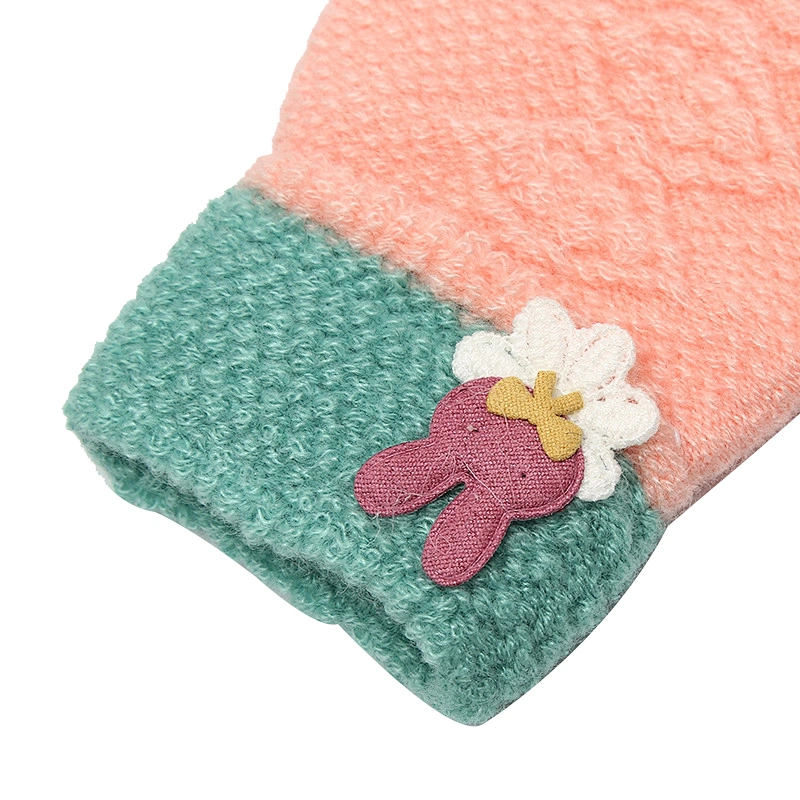 Cartoon Winter Boys Girls Gloves Bunny Finger Children Warm Gloves Fashion Color Matching Gloves
