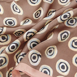 Wild circular printed female spring and summer temperament simulation silk small square scarf
