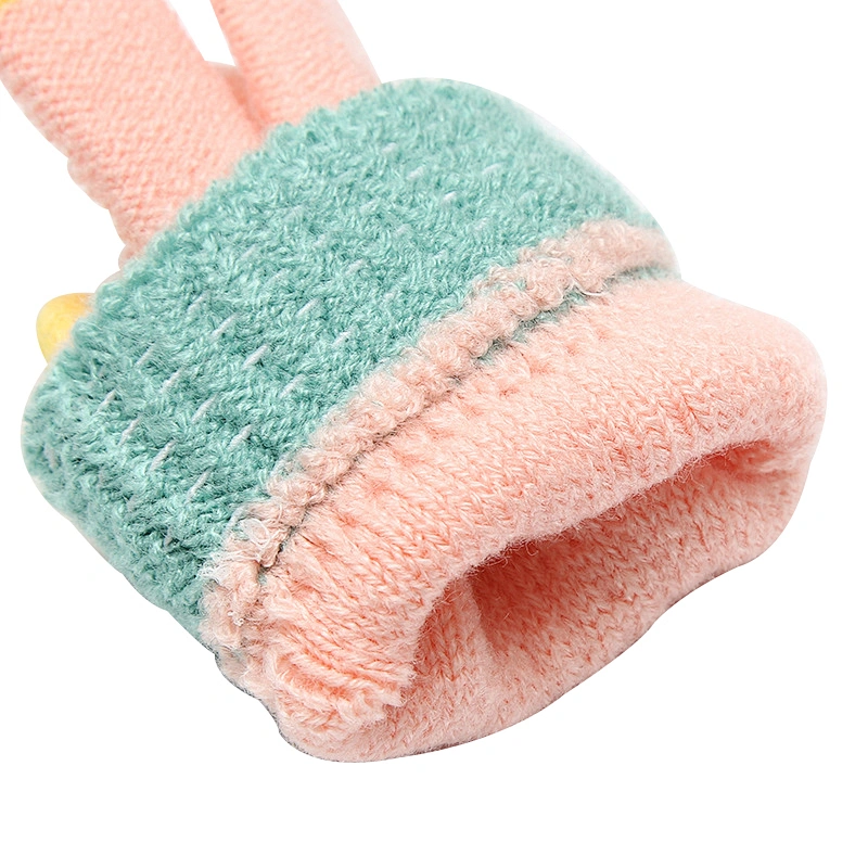 Cartoon Winter Boys Girls Gloves Bunny Finger Children Warm Gloves Fashion Color Matching Gloves