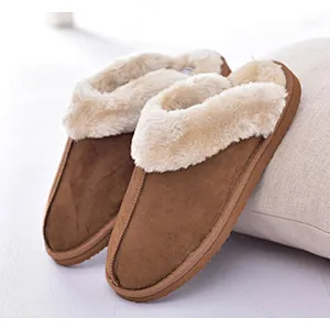 Soft Warm Winter Plush Shoes Fur Suede Slip-Resistant Indoor & Outdoor Slippers Soft Shoes