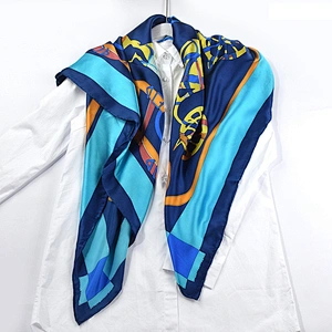 106*106 CM Silk Large Square Scarf Carriage Printed 100 % Silk Gift Women Ladies Scarves Shawls