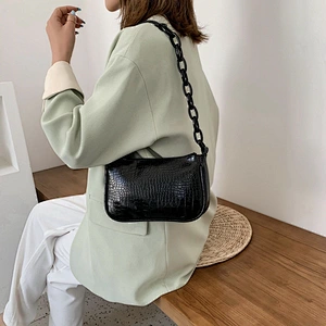 Candy Color Chain Design Small PU Leather Shoulder Bags For Women 2020 Crocodile Pattern Handbags Female Hand Bag
