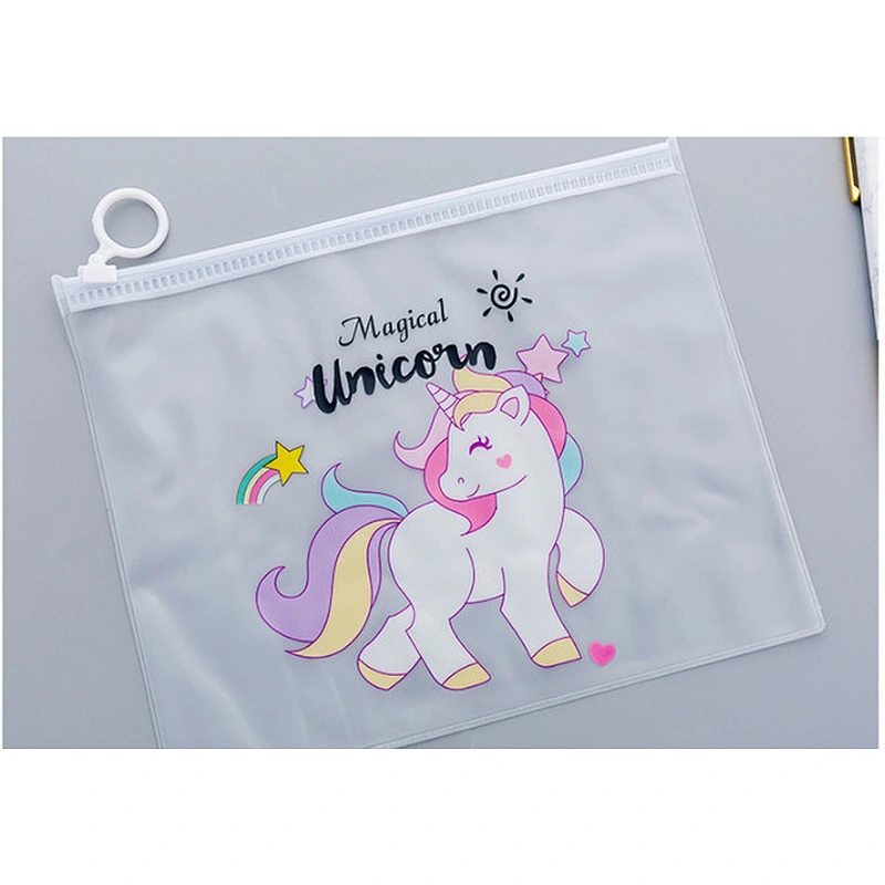 Cheap Wholesale School Office Stationery Clear Kawaii Unicorn Transparent Custom Cute Kids Pencil Case