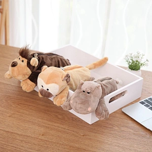 Wholesale Korean Version Cartoon Animals Plush Pencil Case Creative Children Plush Toy Storage Bag Pencil Case