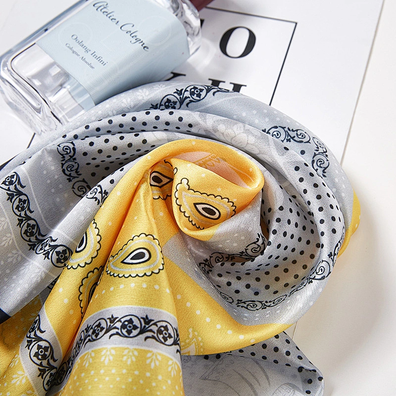 Decorative wave point sunscreenscarf small square scarf colorful  silk square scarf women printed