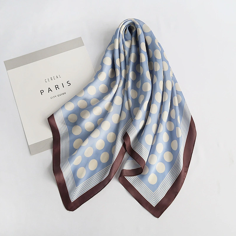 Factory Direct New Product Spring Autumn Korean Wave Dot Scarf Wild Silk Scarf Wave Dot Stewardess Scarf