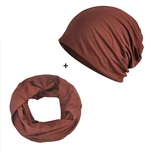 Solid Color Hat Brand Autumn Winter Dual-Use Design Hats For Ladies Thin Beanies Women Scarf Face Mask