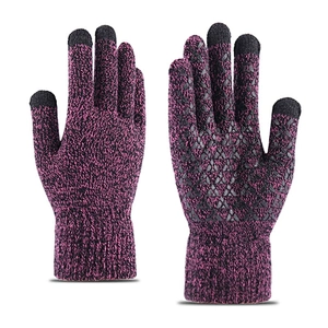 Wholesale Knitted Warm Gloves Men'S Winter Thickened Non-Slip Wool Outdoor Custom Touch Screen Gloves