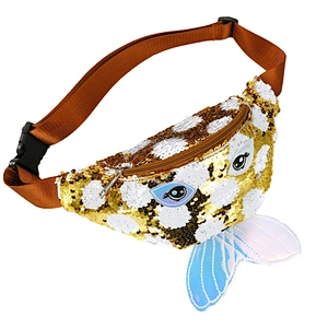 New European Fashion Mermaid Sequin Waist Bag Ladies One-Shoulder Diagonal Bag Children'S Phantom Cartoon Chest Bag