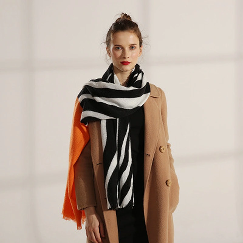 New style wild temperament section warm stitching printed strips long women scarf shawl